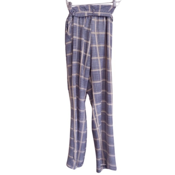 Women's HOT KISS Elastic Waist Casual Pants in Black, White, & Gold Plaid - Sm - Picture 3 of 9